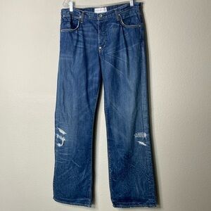 Paper Denim & Cloth jeans men’s 36 drifter straight leg jeans distressed